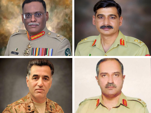 lt gen sahir shamshad mirza lt gen nauman mahmood lt gen azhar abbas lt gen faiz hameed photo ispr lt gen sahir shamshad mirza lt gen nauman mahmood lt gen azhar abbas lt gen faiz hameed photo ispr