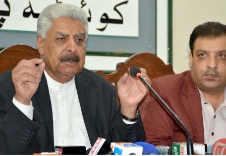 pml n balochistan chapter president gen retd qadir baloch during a press conference in quetta photo inp