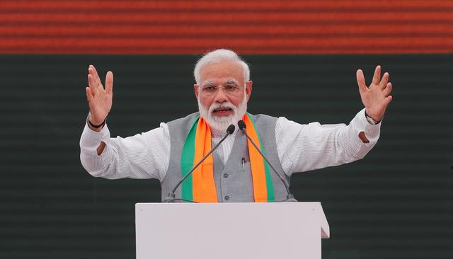 indian pm votes in general election trumpets national security