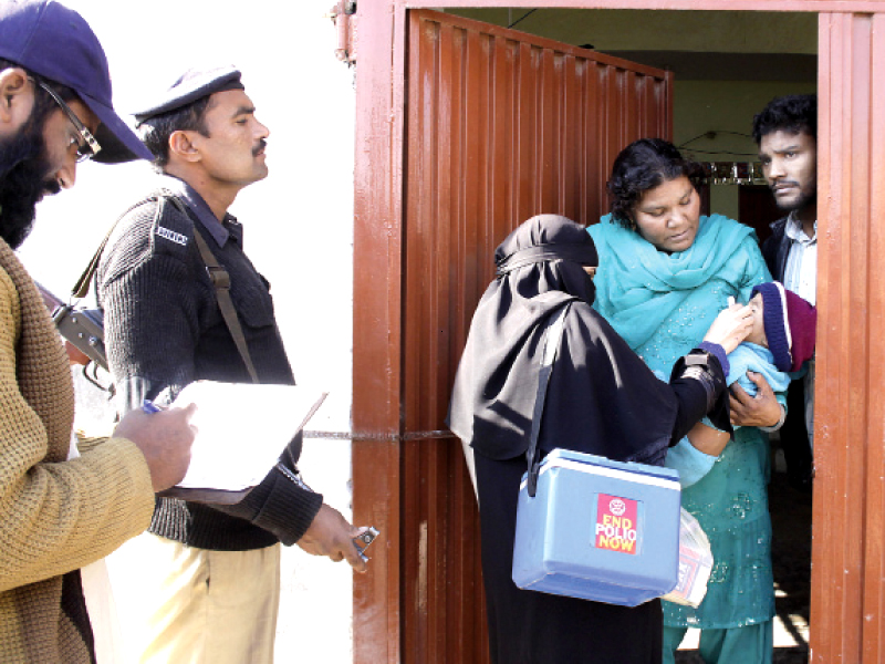 as the anti polio campaign enters the third day across the country it fails to continue in 24 ucs photo express