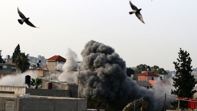 israel 039 s army used explosives and heavy machinery to destroy the home of a palestinian accused of killing two israelis photo afp