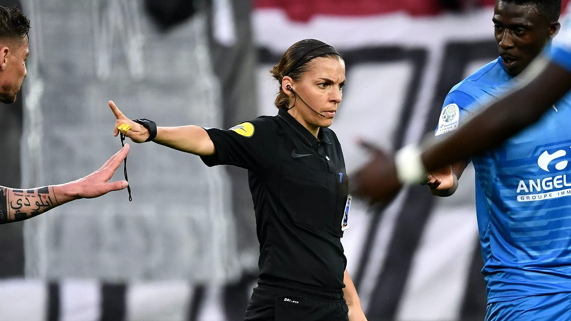 frappart was also the first woman to officiate a ligue 2 second tier match photo afp frappart was also the first woman to officiate a ligue 2 second tier match photo afp