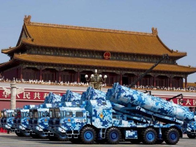 military vehicles carry cruise missiles during a military parade in beijing file photo reuters