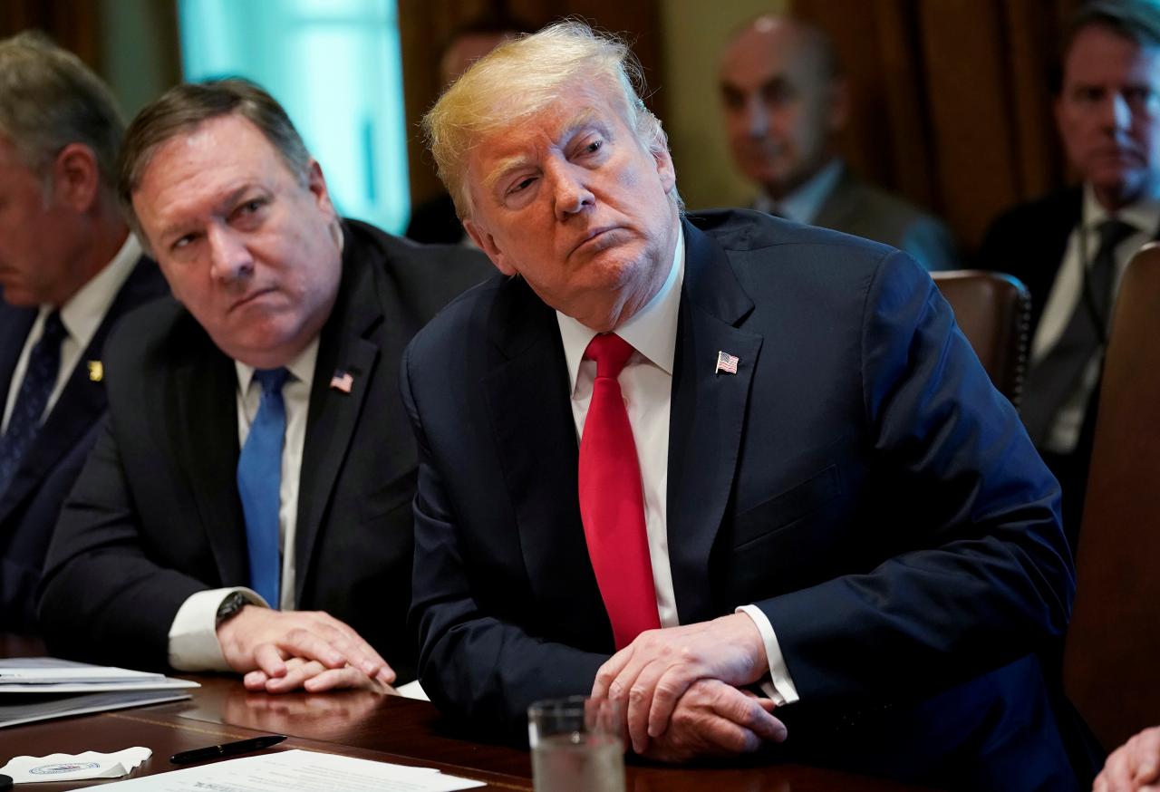 us president donald trump and us secretary of state mike pompeo photo reuters