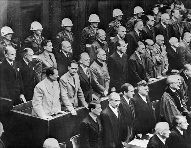 this picture taken on october 2 1946 shows nazi leaders accused of war crimes during world war ii listen to the verdict of nuremberg trial photo afp