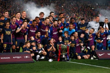 catalans have wrapped up the title with three games to play as they sit nine points ahead of atletico madrid photo afp