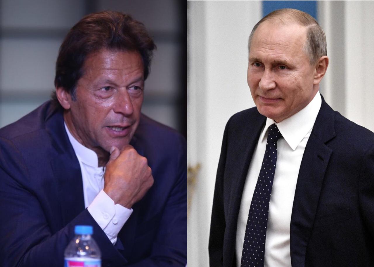 file photos of pm imran khan and russia 039 s president vladimir putin