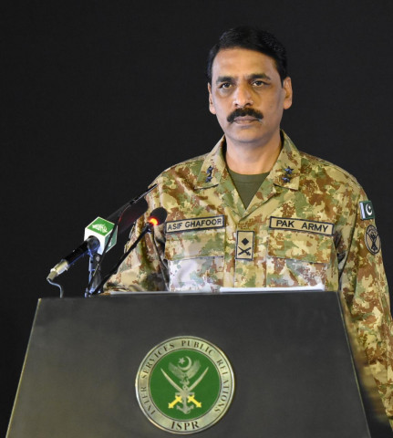 dg ispr major general asif ghafoor addresses a press conference on monday photo ispr dg ispr major general asif ghafoor addresses a press conference on monday photo ispr