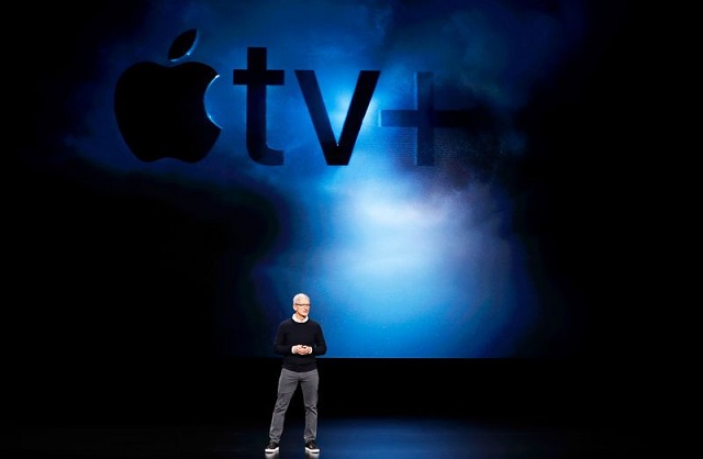 tim cook ceo of apple speaks during an apple special event at the steve jobs theater in cupertino california us march 25 2019 photo reuters