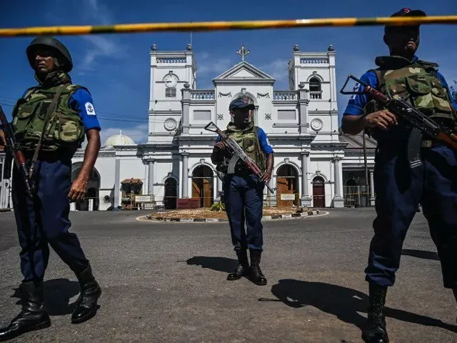 security personnel stand guard outside st anthony 039 s shrine in colombo on monday a day after the church was hit in series of bomb blasts targeting churches and luxury hotels in sri lanka photo afp security personnel stand guard outside st anthony 039 s shrine in colombo on monday a day after the church was hit in series of bomb blasts targeting churches and luxury hotels in sri lanka photo afp