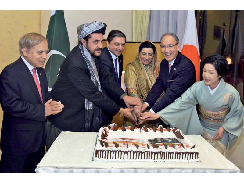 japanese ambassador kuninori matsuda and his wife cut a cake to celebrate the enthronement of japanese emperor naruhito photo express