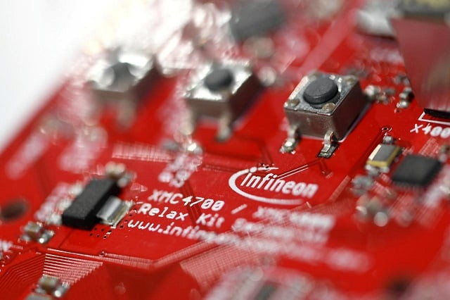 a close up of a infineon microcontroller kit xmc 4700 is pictured at an exhibition during the german semiconductor manufacturer infineon 039 s annual shareholder meeting in munich february 21 2019 photo reuters a close up of a infineon microcontroller kit xmc 4700 is pictured at an exhibition during the german semiconductor manufacturer infineon 039 s annual shareholder meeting in munich february 21 2019 photo reuters