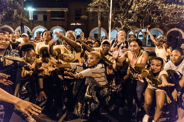 hundreds of anc ruling party supporters from the mangosothu university of technology photo afp