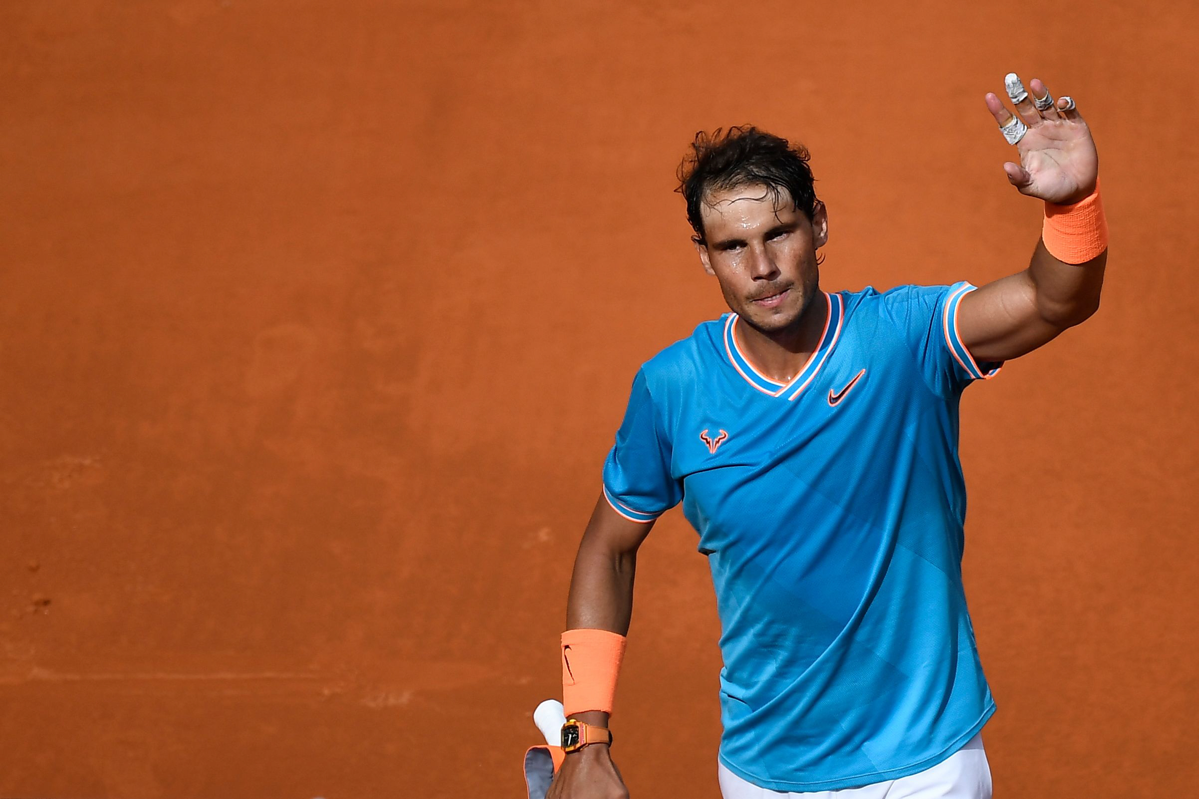 resurfacing nadal has endured a turbulent few weeks after slipping to surprise defeats in both monte carlo and barcelona last month photo afp