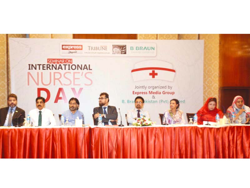 experts gather to mark international nurses day and discuss the role of nurses in pakistan and way to meet their training needs to improve healthcare system photo express