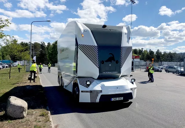 esembling the helmet of a star wars stormtrooper a driverless electric truck began daily freight deliveries on a public road in sweden on wednesday photo reuters esembling the helmet of a star wars stormtrooper a driverless electric truck began daily freight deliveries on a public road in sweden on wednesday photo reuters
