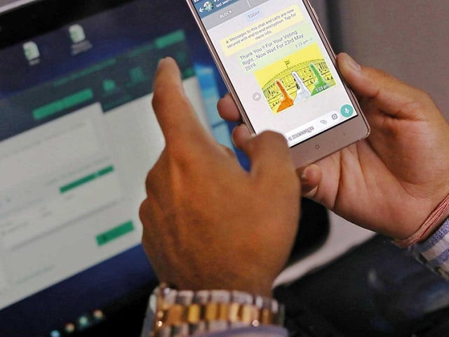 rohitash repswal a digital marketer checks a whatsapp message that he sent using a software tool that appears to automate the process of sending messages to whatsapp users inside his office in new delhi may 8 2019 photo reuters rohitash repswal a digital marketer checks a whatsapp message that he sent using a software tool that appears to automate the process of sending messages to whatsapp users inside his office in new delhi may 8 2019 photo reuters