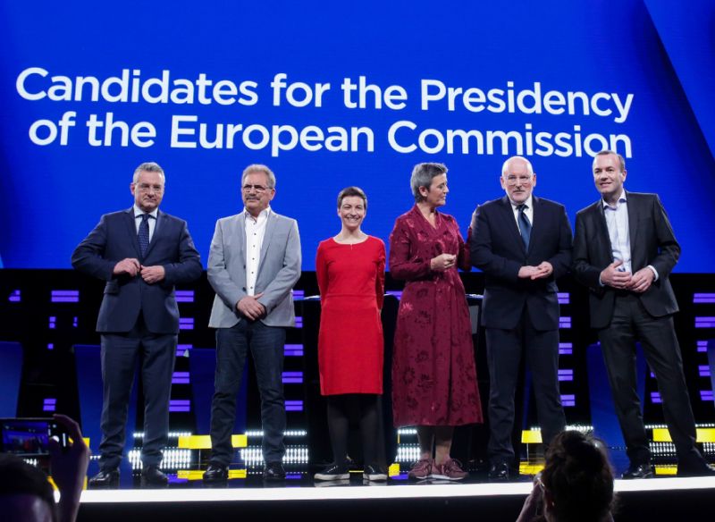 the front runners for the top job at the european commission clashed in a televised debate photo afp