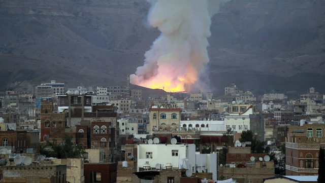 air strikes hit yemen capital rebels witnesses