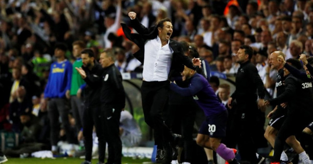 jack marriott came off the bench to score twice for derby including an 85th minute winner in a pulsating encounter in which both teams were reduced to 10 men photo afp jack marriott came off the bench to score twice for derby including an 85th minute winner in a pulsating encounter in which both teams were reduced to 10 men photo afp