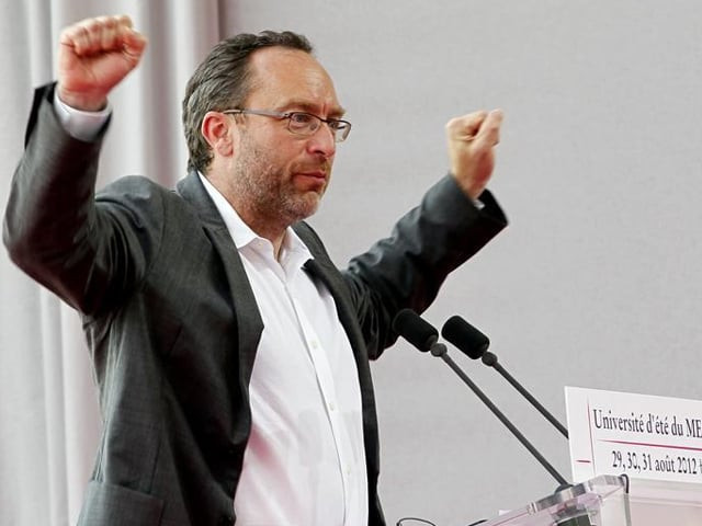 wikipedia founder jimmy wales gestures during the opening session of the french employers 039 body medef union summer forum on the campus of the hec school of management in jouy en josas near paris august 29 2012 photo reuters wikipedia founder jimmy wales gestures during the opening session of the french employers 039 body medef union summer forum on the campus of the hec school of management in jouy en josas near paris august 29 2012 photo reuters