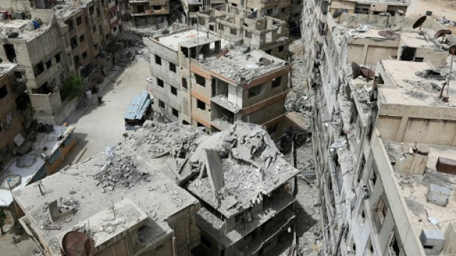 western powers blamed the syrian regime for the deadly attack on douma and unleashed air strikes in response photo afp