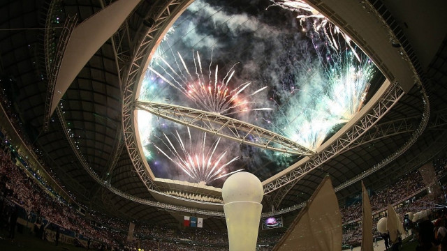 the ground designed by late british iraqi architect zaha hadid and located in a coastal town south of doha erupted into cheers as emir cup finalists al sadd and al duhail ran onto the pitch photo afp the ground designed by late british iraqi architect zaha hadid and located in a coastal town south of doha erupted into cheers as emir cup finalists al sadd and al duhail ran onto the pitch photo afp