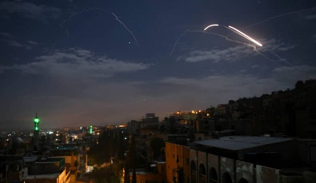 syria air defences intercept israeli projectiles state media