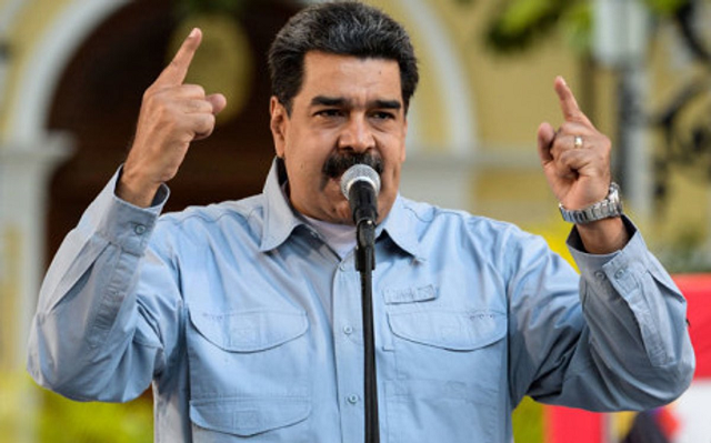 venezuelan president nicolas maduro delivers a speech on the signature campaign launched to urge the united states 039 to put a halt to intervention threats against his government at bolivar square in caracas on 7 february 2019 photo afp