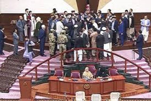 viral footage shows brawl among lawmakers with parliamentarians seen blocking speaker s seat photo courtesy tolo news viral footage shows brawl among lawmakers with parliamentarians seen blocking speaker s seat photo courtesy tolo news