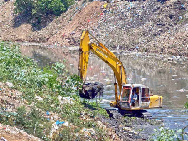 heavy machinery is being used to clean nullah leh photo app heavy machinery is being used to clean nullah leh photo app