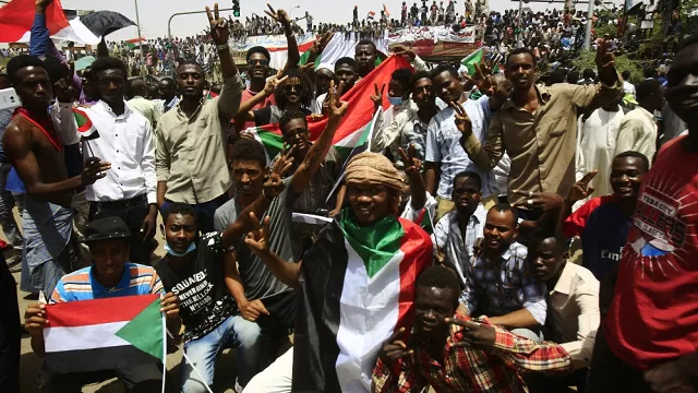 sudanese demonstrators gather in central khartoum immediately after al bashir was toppled by the army photo afp sudanese demonstrators gather in central khartoum immediately after al bashir was toppled by the army photo afp