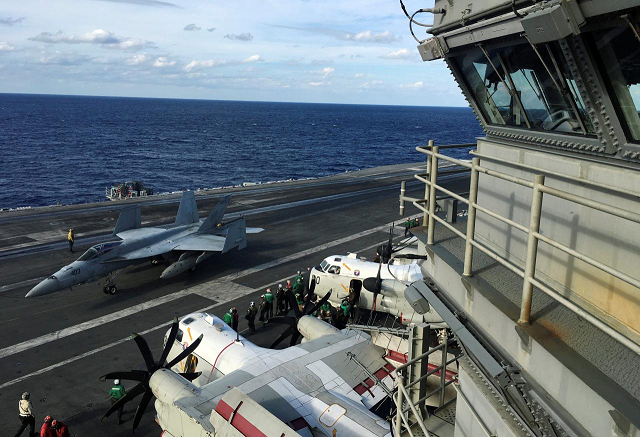 us navy aircraft carrier uss ronald reagan conducts military drills during keen sword a joint field training exercise involving us military japan maritime self defense force personnel and royal canadian navy at sea november 3 2018 photo reuters