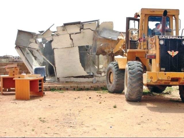 60 houses demolished in anti encroachment drive in gharibabad