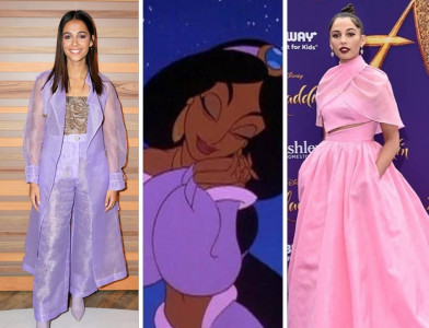 aladdin star naomi scott is dressing like the characters in real life