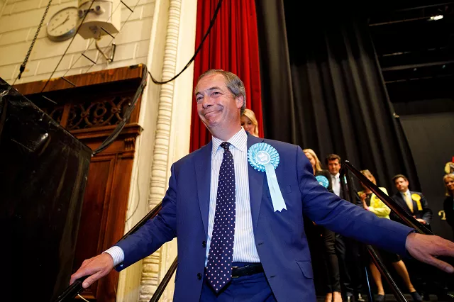 brexit party leader nigel farage reacts after the european parliament election results for the uk south east region are announced at the civic centre southampton photo afp brexit party leader nigel farage reacts after the european parliament election results for the uk south east region are announced at the civic centre southampton photo afp