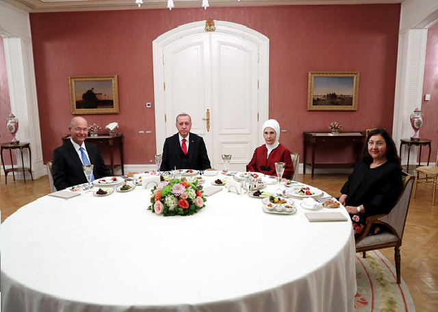 a picture on the turkish presidency 039 s official website showed erdogan and iraqi president barham saleh gathering around a round table together with their wives photo www tccb gov tr a picture on the turkish presidency 039 s official website showed erdogan and iraqi president barham saleh gathering around a round table together with their wives photo www tccb gov tr