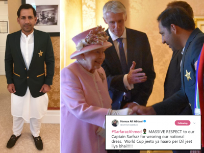 nation lauds sarfaraz ahmed for wearing shalwar kameez while meeting queen elizabeth nation lauds sarfaraz ahmed for wearing shalwar kameez while meeting queen elizabeth