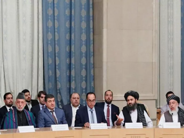 officials including afghan former president hamid karzai l head of political office of taliban mohammad abbas stanikzai 2nd r and taliban chief negotiator mullah abdul ghani baradar 3rd r attend peace talks in moscow russia may 30 2019 photo reuters officials including afghan former president hamid karzai l head of political office of taliban mohammad abbas stanikzai 2nd r and taliban chief negotiator mullah abdul ghani baradar 3rd r attend peace talks in moscow russia may 30 2019 photo reuters