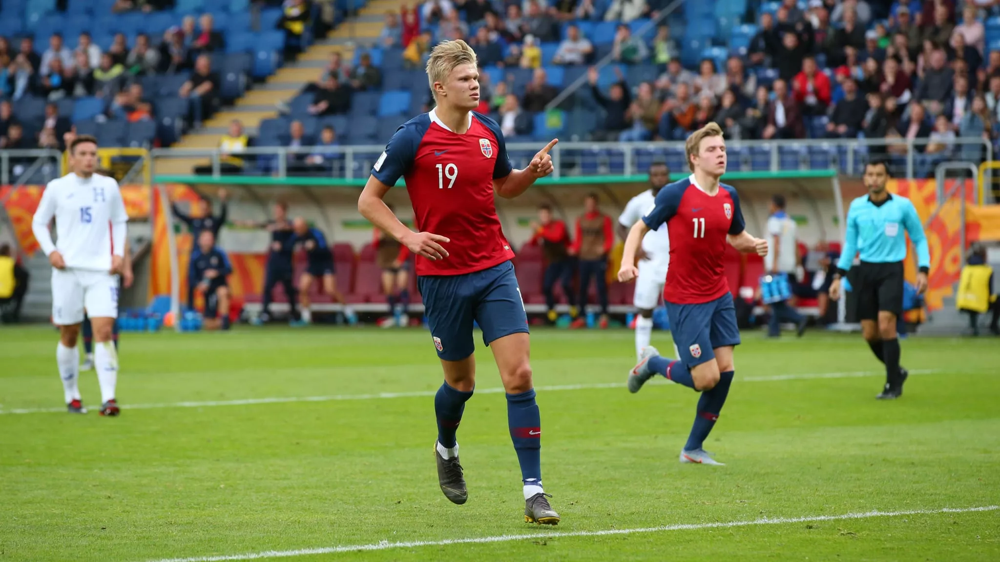 haaland scored four times in the first half including one penalty as his side raced out to a 5 0 lead photo courtesy fifa haaland scored four times in the first half including one penalty as his side raced out to a 5 0 lead photo courtesy fifa