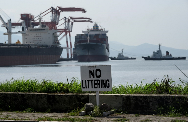 container ship mv bavaria hired by canada to take its trash back arrives at subic bay in the philippines photo afp