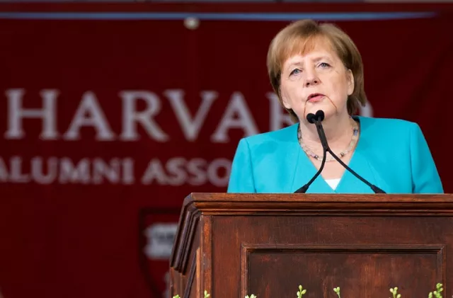 german chancellor angela merkel delivered the keynote speech at harvard university 039 s 368th commencement ceremony photo afp german chancellor angela merkel delivered the keynote speech at harvard university 039 s 368th commencement ceremony photo afp