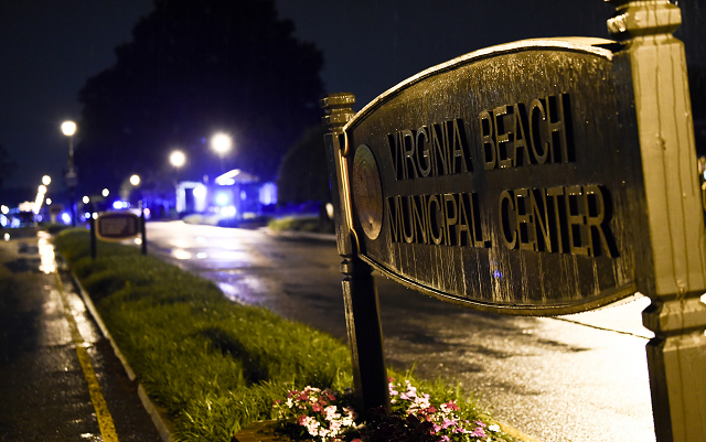 the virginia beach municipal center sign is seen in virginia beach virginia in the late hours of may 31 2019 a municipal employee sprayed gunfire quot indiscriminately quot in a government building complex on friday in the us state of virginia police said killing 12 people and wounding four in the latest mass shooting to rock the country photo afp the virginia beach municipal center sign is seen in virginia beach virginia in the late hours of may 31 2019 a municipal employee sprayed gunfire quot indiscriminately quot in a government building complex on friday in the us state of virginia police said killing 12 people and wounding four in the latest mass shooting to rock the country photo afp