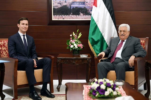 palestinian president mahmoud abbas meets with white house senior advisor jared kushner in the west bank city of ramallah in the israeli occupied west bank june 21 2017 photo reuters file