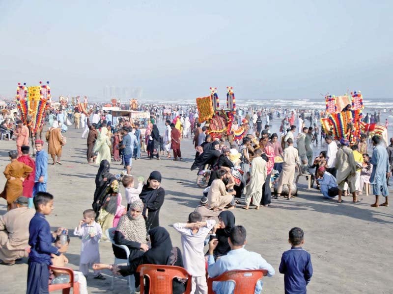 citizens thronged seaview beach in large numbers seeking respite from the scorching heat on friday photo ppi