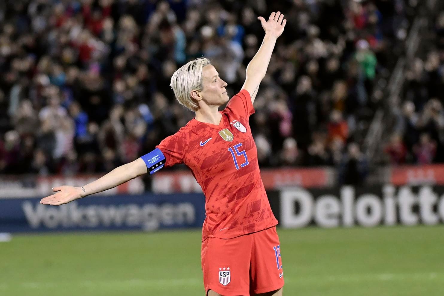 stand out midfielder rapinoe who will be playing in her third world cup is an unmistakeable presence in the us ranks photo afp