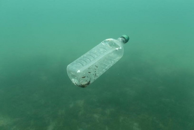a plastic bottle is seen floating in an adriatic sea of the island mljet croatia photo reuters a plastic bottle is seen floating in an adriatic sea of the island mljet croatia photo reuters