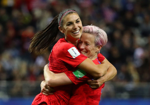 morgan grabbed five goals while rose lavelle and samantha mewis netted twice each and lindsey horan megan rapinoe mallory pugh and carli lloyd also got on the scoresheet in the group f encounter watched by more than 18 000 photo afp