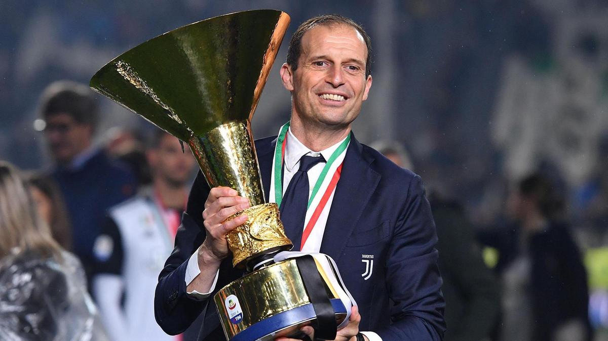 juventus won an eighth consecutive serie a title in april which was allegri 039 s fifth in as many years photo afp