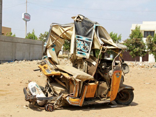 a file photo of a destroyed rickshaw photos ayesha mir express